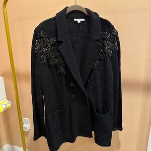 Chico's Black Beaded Blazer